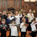 Children's choir singing