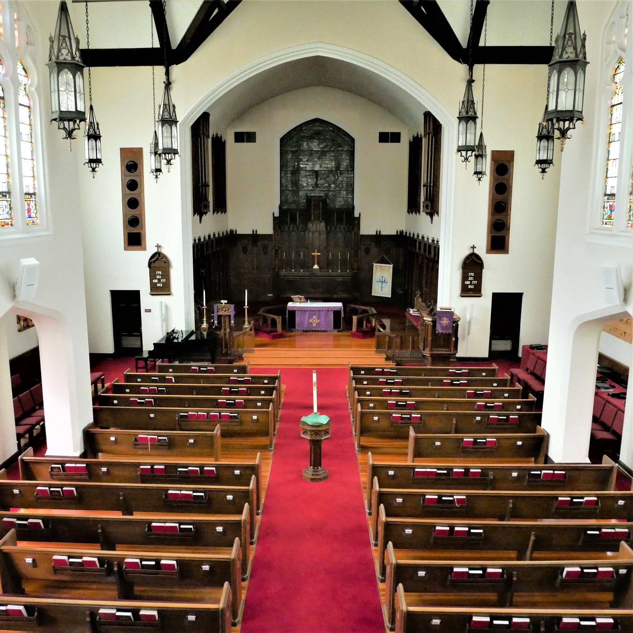 interior of church with pews and alter